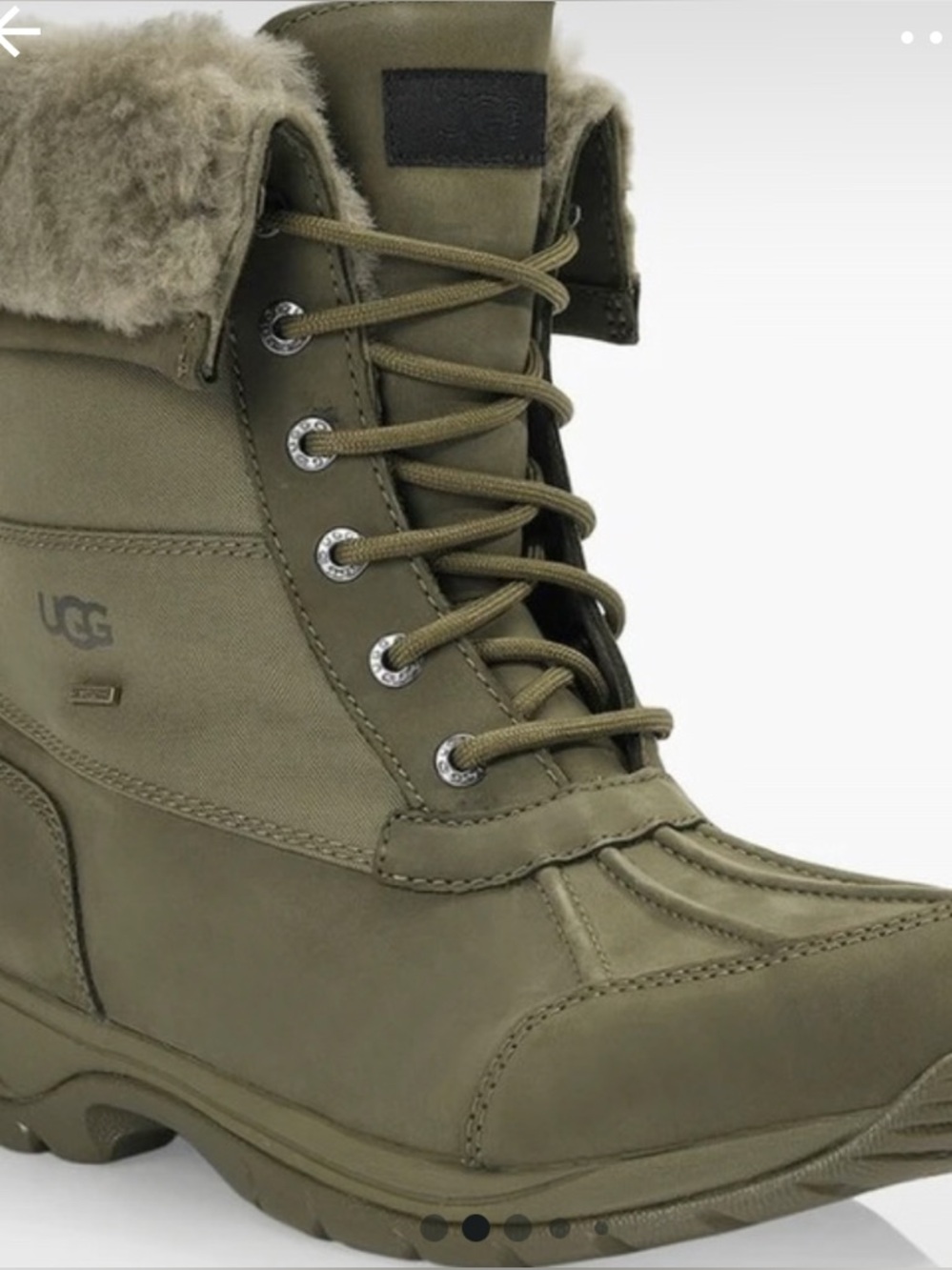 UGG Olive Lace-Up Shearling Utility Boot